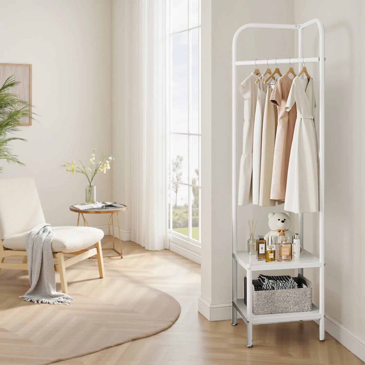 Metal Corner Coat Rack,Freestanding Coat Stand,Clothes Rack Clothes Stand,Clothing Rack Coat Hanger Stand for Entryway Hallway - Recipeliebe.com