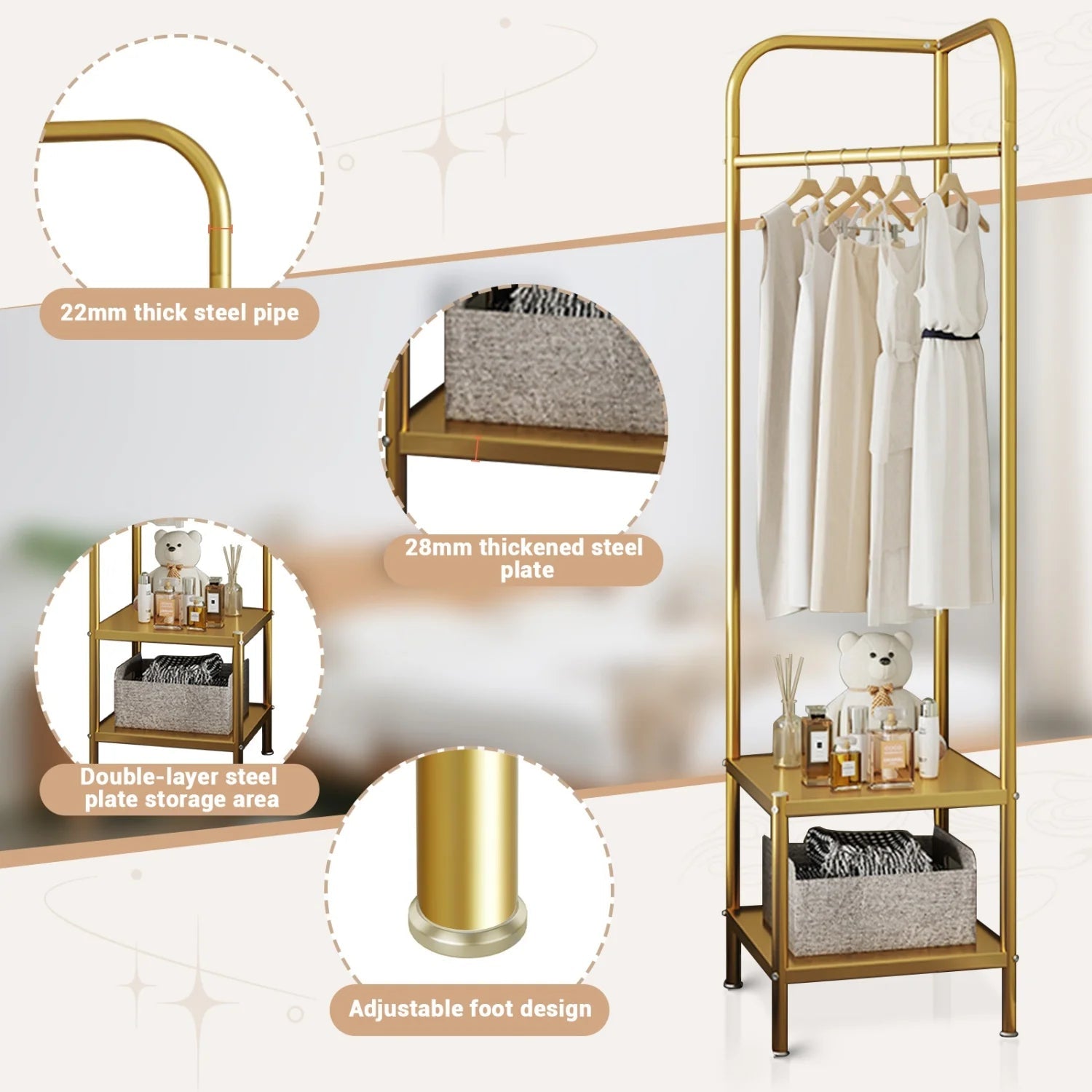 Metal Corner Coat Rack,Freestanding Coat Stand,Clothes Rack Clothes Stand,Clothing Rack Coat Hanger Stand for Entryway Hallway - Recipeliebe.com