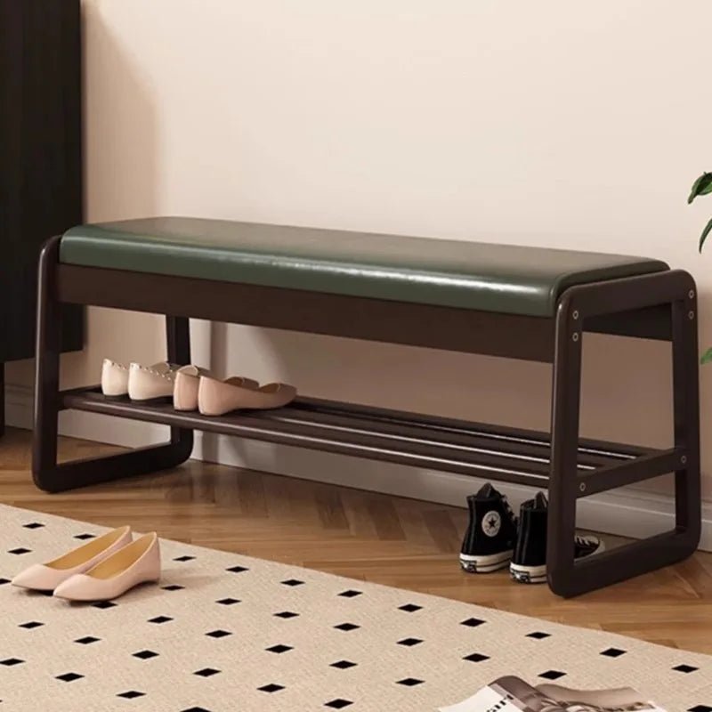 Modern Solid Wood Shoe Bench Entryway Multilayers Storage Stool Luxury Design for Hallway Bedroom Wide and Comfortable - Recipeliebe.com
