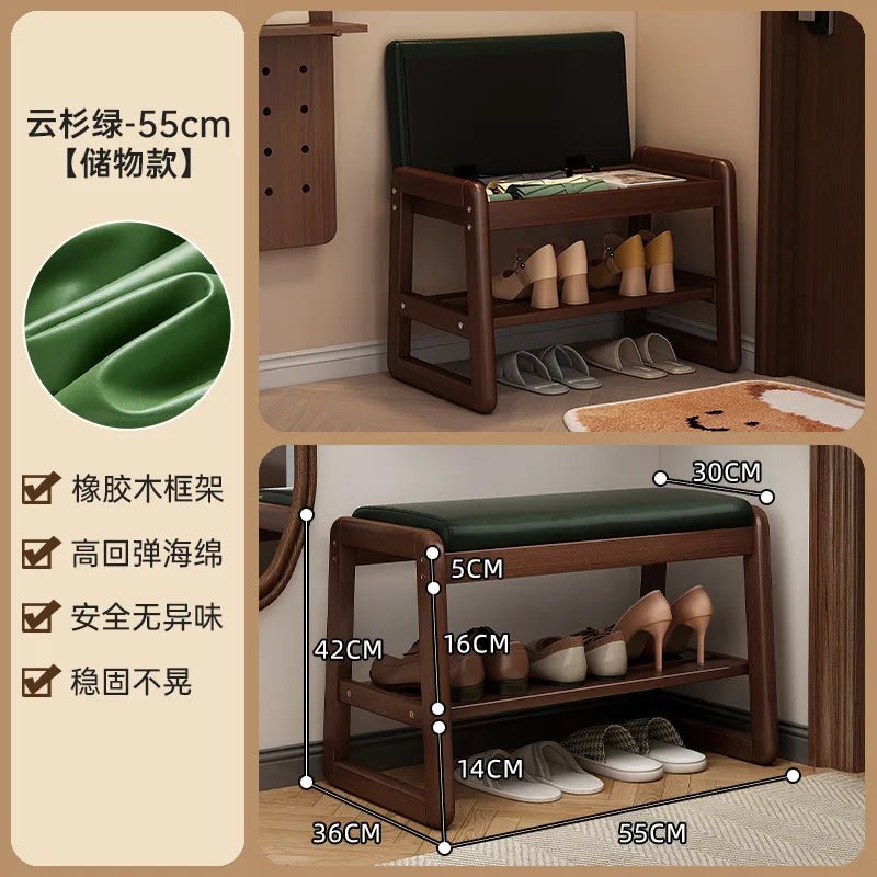 Modern Solid Wood Shoe Bench Entryway Multilayers Storage Stool Luxury Design for Hallway Bedroom Wide and Comfortable - Recipeliebe.com