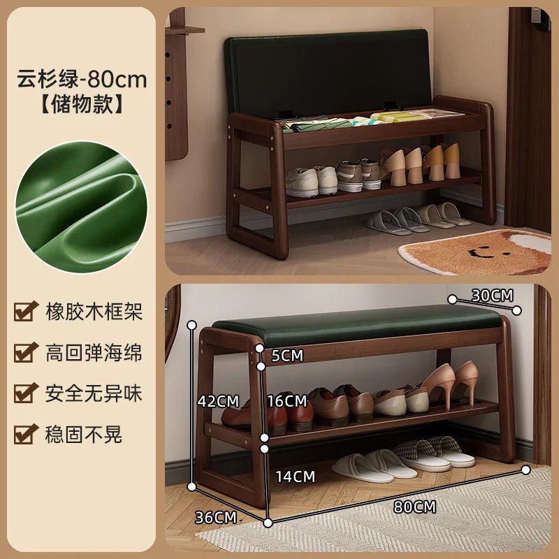 Modern Solid Wood Shoe Bench Entryway Multilayers Storage Stool Luxury Design for Hallway Bedroom Wide and Comfortable - Recipeliebe.com