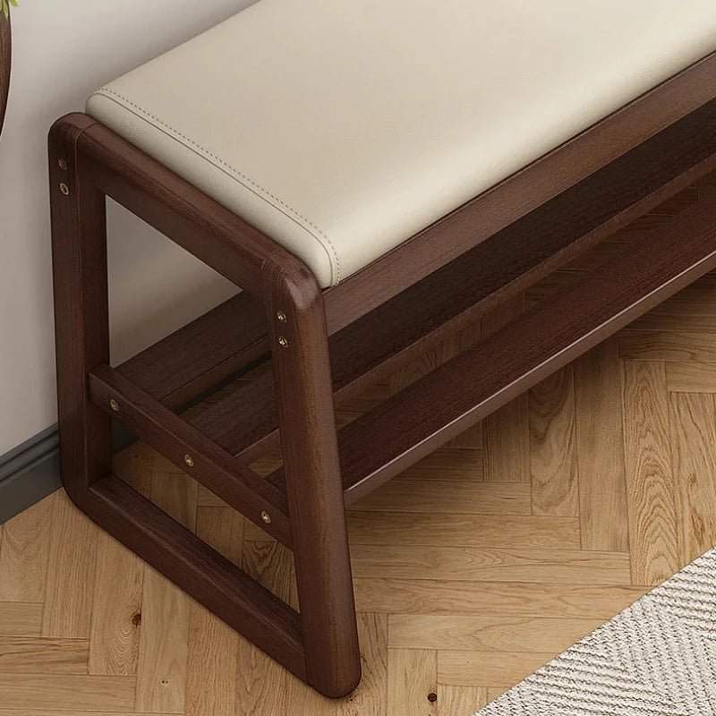 Modern Solid Wood Shoe Bench Entryway Multilayers Storage Stool Luxury Design for Hallway Bedroom Wide and Comfortable - Recipeliebe.com