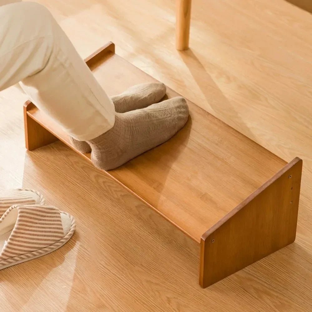 Office Footstool Bathroom Footstool Bamboo Product Sloping Small and Flexible Large Stool Adjustable Foot Pedal Under The Table - Recipeliebe.com