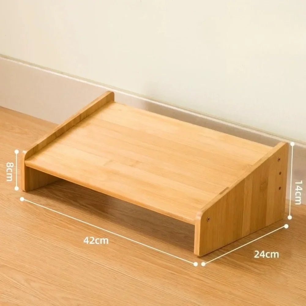 Office Footstool Bathroom Footstool Bamboo Product Sloping Small and Flexible Large Stool Adjustable Foot Pedal Under The Table - Recipeliebe.com