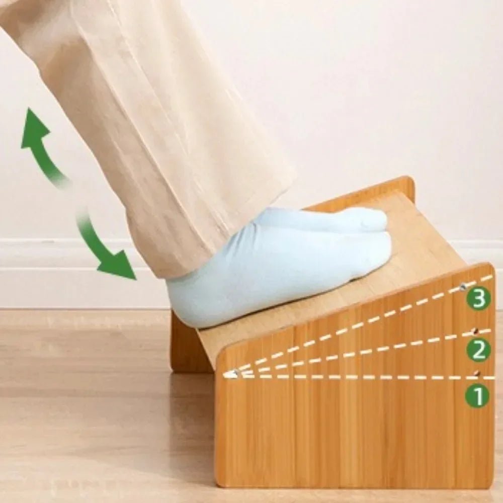 Office Footstool Bathroom Footstool Bamboo Product Sloping Small and Flexible Large Stool Adjustable Foot Pedal Under The Table - Recipeliebe.com