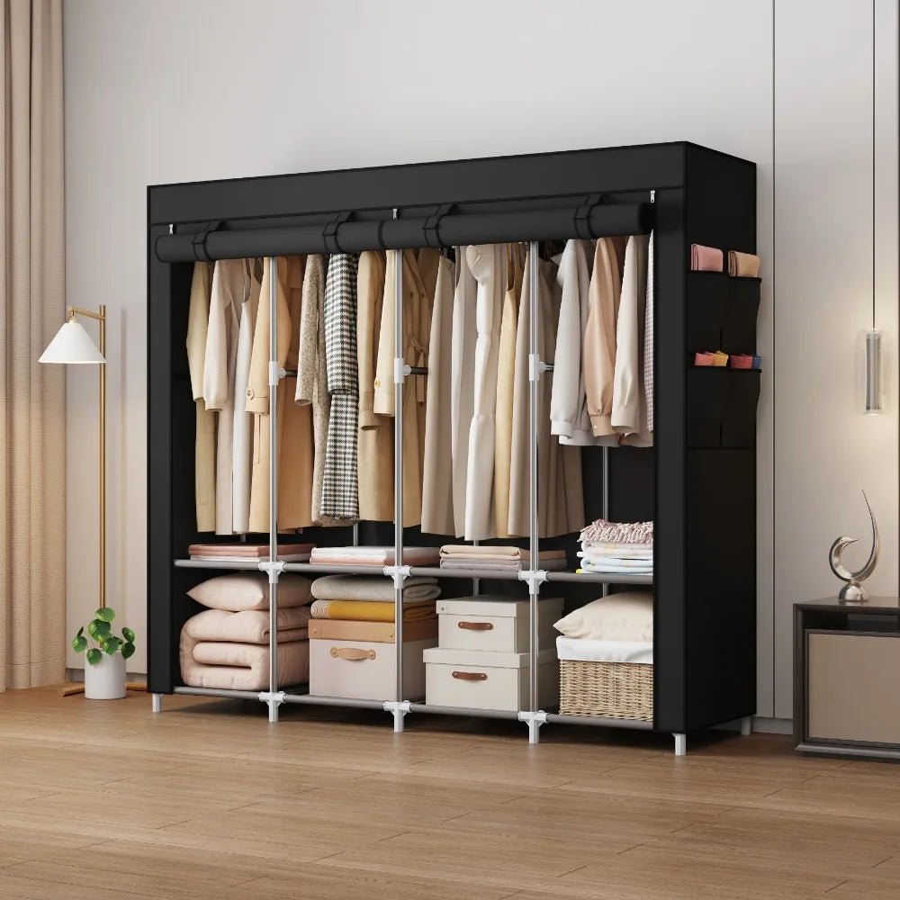 Portable Closet Large Household Multi - laye Economy Fabric Wardrobe Dustproof Rental Room Single Person Closet Clothes Organizer - Recipeliebe.com