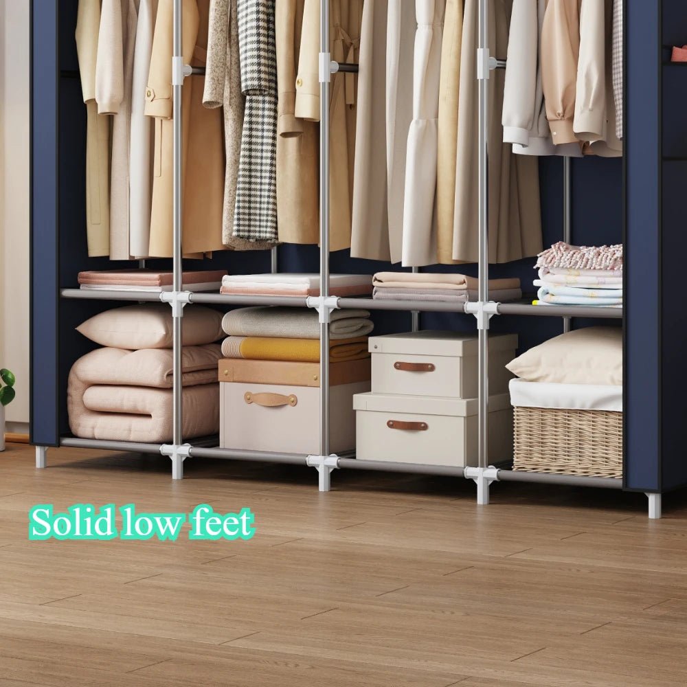 Portable Closet Large Household Multi - laye Economy Fabric Wardrobe Dustproof Rental Room Single Person Closet Clothes Organizer - Recipeliebe.com
