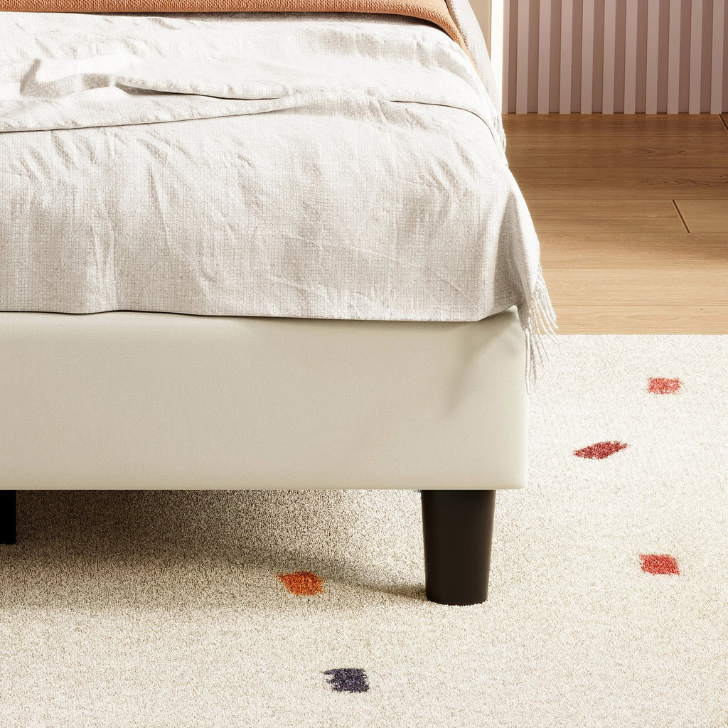 Rosahqnda Children bed 90x200 cm Adjustable Headboard Boy and girls Bed Teenage Bed Velvet Simple Assembly Beige/Pink - Recipeliebe.com