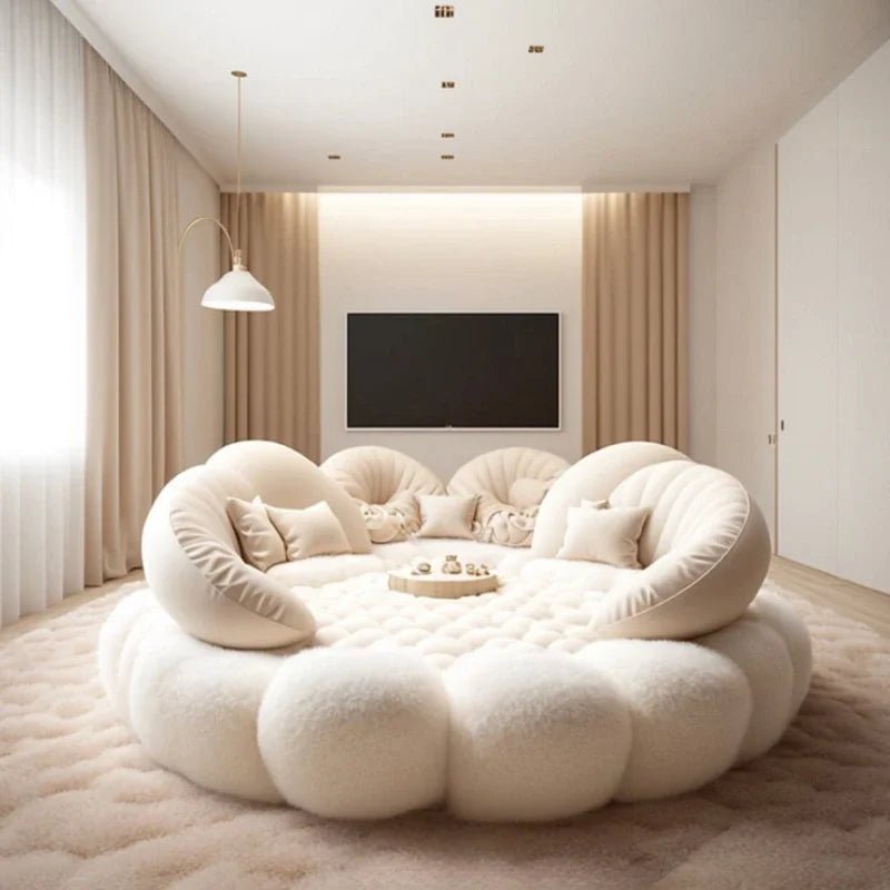 Round Aesthetics Soft Bed Frame European Full Master Bedroom Hotel Create Bed King Size Fashionable Modern Cama Casal Furniture - Recipeliebe.com