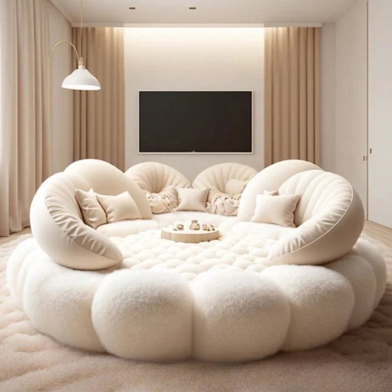 Round Aesthetics Soft Bed Frame European Full Master Bedroom Hotel Create Bed King Size Fashionable Modern Cama Casal Furniture - Recipeliebe.com
