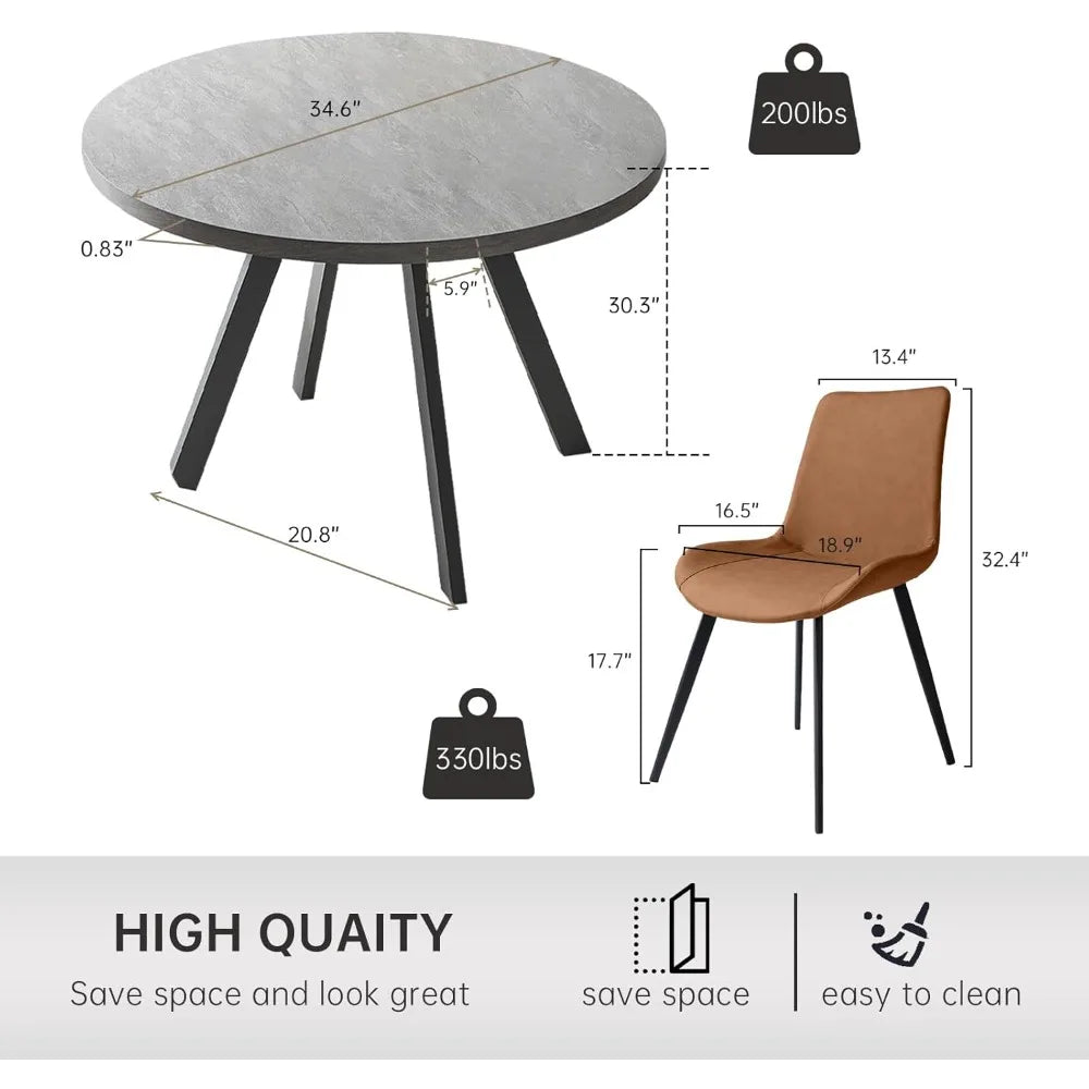 Round Dining Table Set, Mid Century Modern Small Round Dining Table Set, Saving Space - Recipeliebe.com