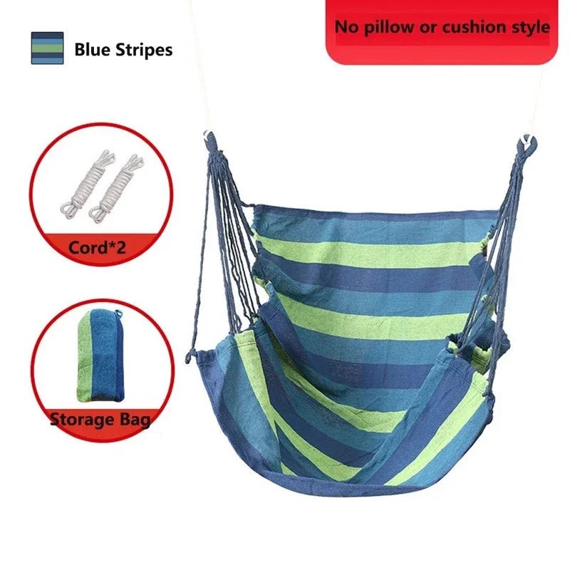 Single Wide Thick Canvas Hammock Outdoor Camping Leisure Swing Portable dormitory Hanging Bed Sleeping Swing Hammock - Bakesbyemily.com