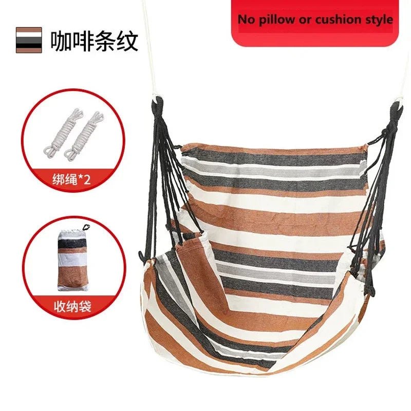 Single Wide Thick Canvas Hammock Outdoor Camping Leisure Swing Portable dormitory Hanging Bed Sleeping Swing Hammock - Bakesbyemily.com