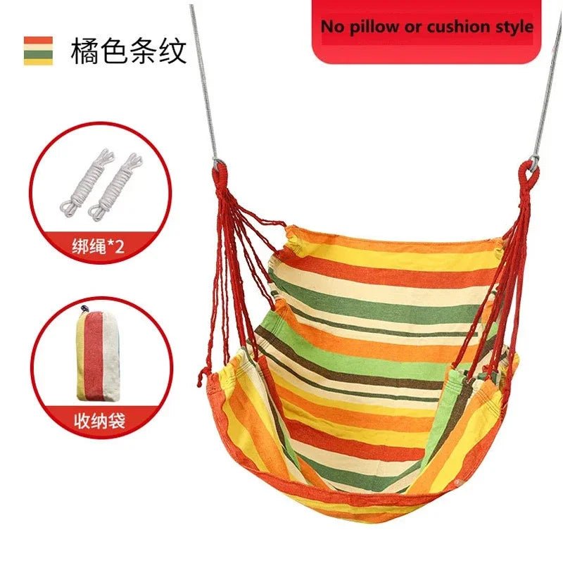 Single Wide Thick Canvas Hammock Outdoor Camping Leisure Swing Portable dormitory Hanging Bed Sleeping Swing Hammock - Bakesbyemily.com