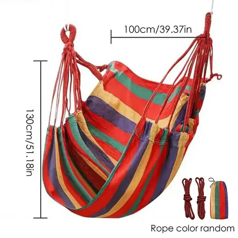 Single Wide Thick Canvas Hammock Outdoor Camping Leisure Swing Portable dormitory Hanging Bed Sleeping Swing Hammock - Bakesbyemily.com