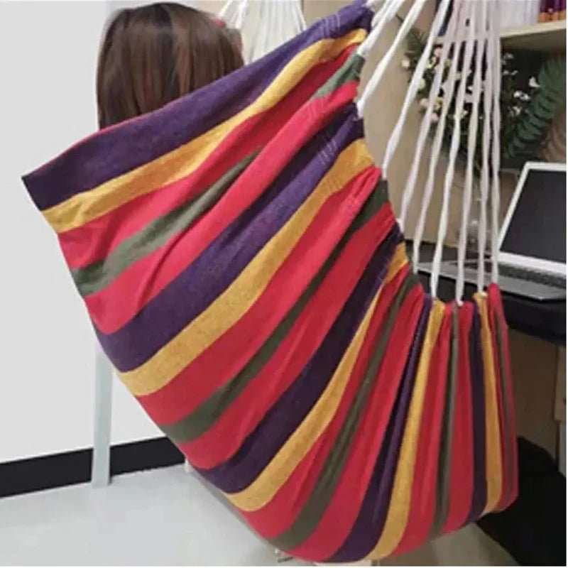 Single Wide Thick Canvas Hammock Outdoor Camping Leisure Swing Portable dormitory Hanging Bed Sleeping Swing Hammock - Bakesbyemily.com