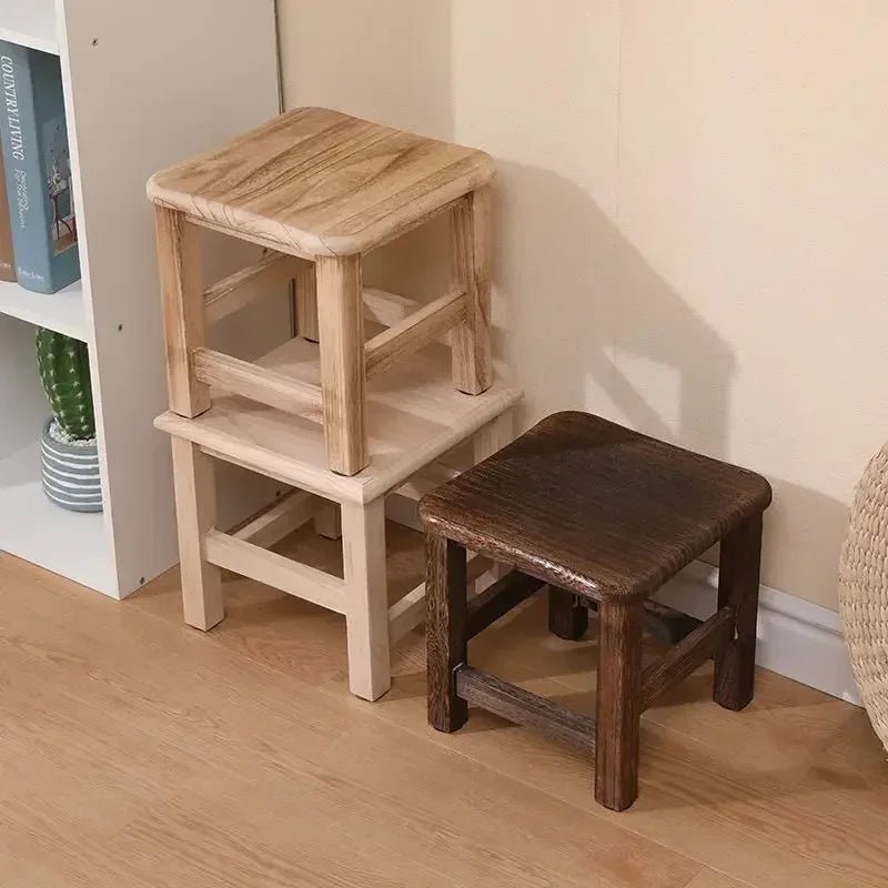Solid Wood Hallway Entrance Change Shoes Bench Sofa Bedside Low Table Ottoman Cabinet Nordic Storage Square Stool with Drawer - Bakesbyemily.com