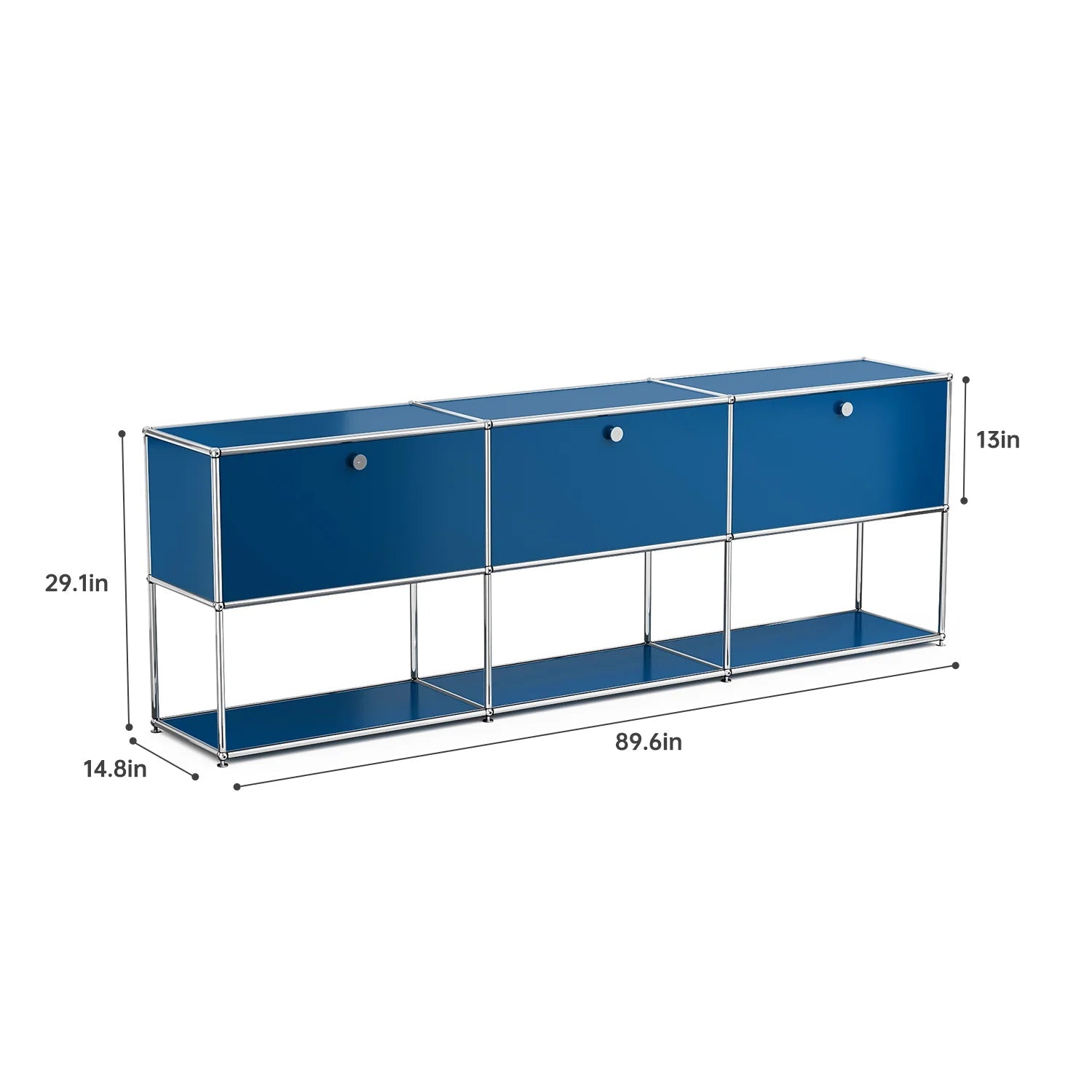 Storage Cabinet Storage Shelf Stainless Steel Metal Board Living Room Cabinet Sideboard Cabinet Modular Furniture - No Keys - Recipeliebe.com