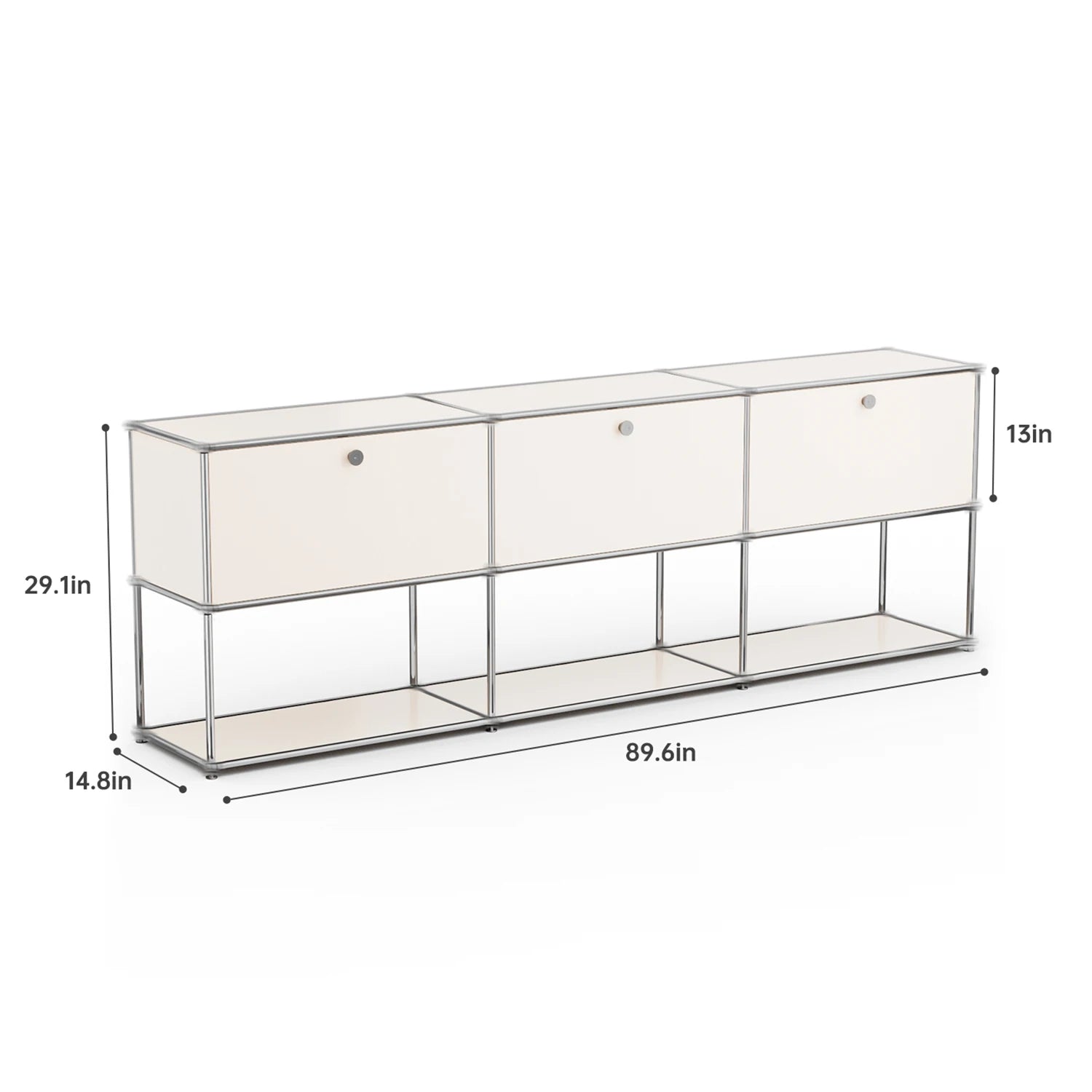 Storage Cabinet Storage Shelf Stainless Steel Metal Board Living Room Cabinet Sideboard Cabinet Modular Furniture - No Keys - Recipeliebe.com