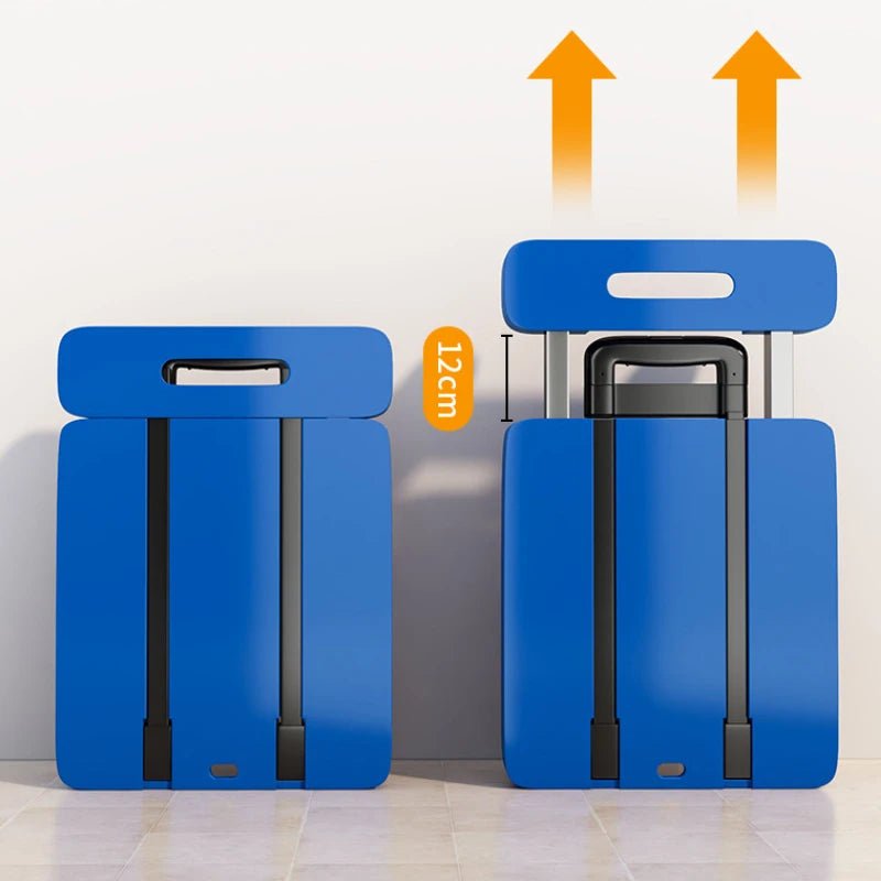 Telescopic tie rod flatbed truck folding silent trolley express pulling trolley six - wheeled small trolley thickened trailer - Recipeliebe.com