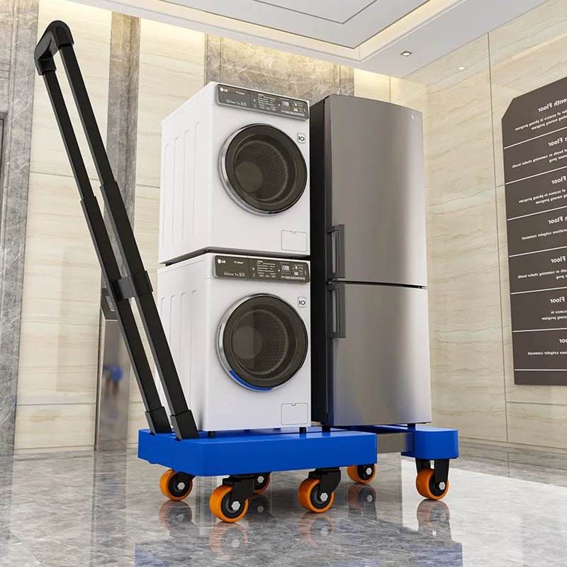 Telescopic tie rod flatbed truck folding silent trolley express pulling trolley six - wheeled small trolley thickened trailer - Recipeliebe.com