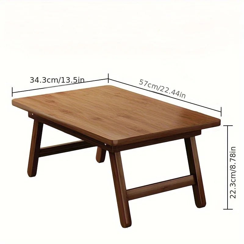 Versatile Foldable Coffee Table - Brown, Bamboo Top, Contemporary Style for Bay Window, Balcony, or Study Area - Recipeliebe.com