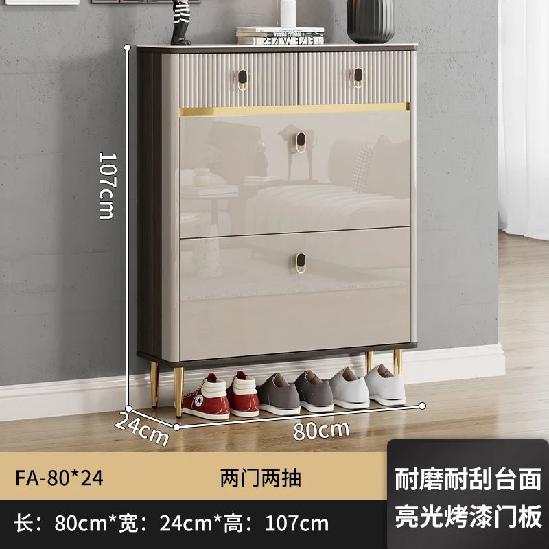 White Drawers Shelf Shoe Rack 3 Layers Narrow Save Space Shoe Cabinet Vertical Entrance Hall Meuble A Chaussures Home Furnitures - Bakesbyemily.com