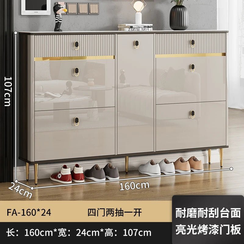 White Drawers Shelf Shoe Rack 3 Layers Narrow Save Space Shoe Cabinet Vertical Entrance Hall Meuble A Chaussures Home Furnitures - Recipeliebe.com