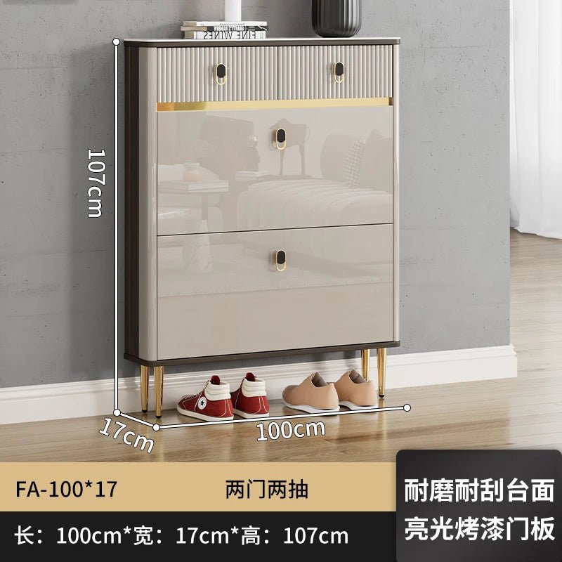 White Drawers Shelf Shoe Rack 3 Layers Narrow Save Space Shoe Cabinet Vertical Entrance Hall Meuble A Chaussures Home Furnitures - Recipeliebe.com