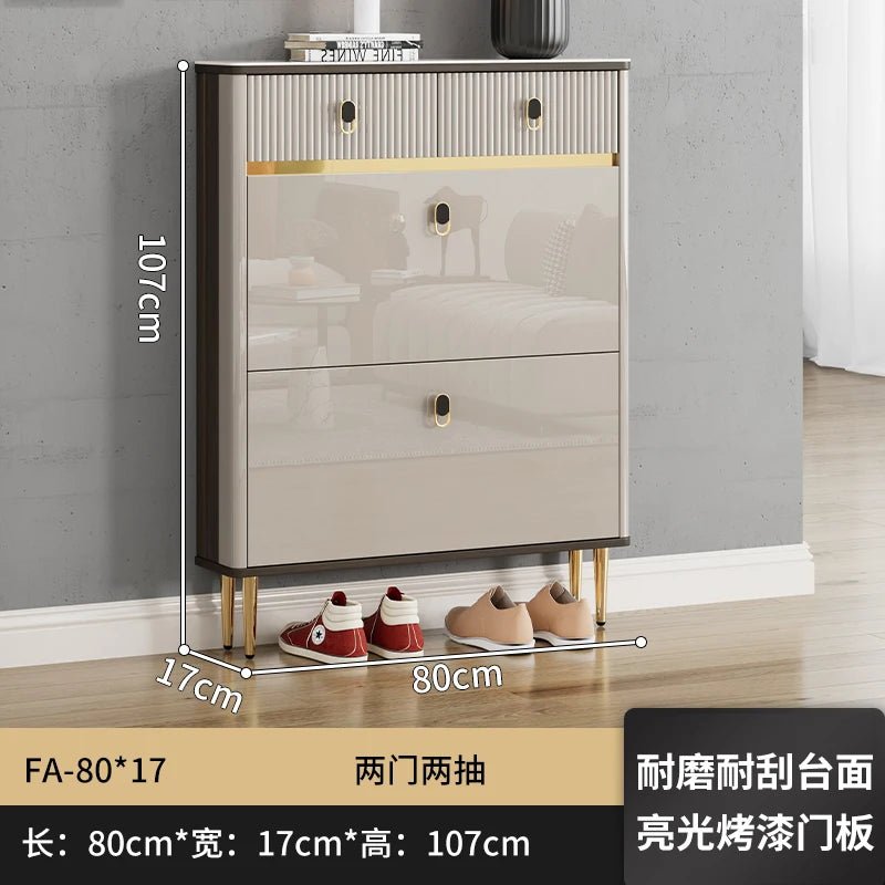 White Drawers Shelf Shoe Rack 3 Layers Narrow Save Space Shoe Cabinet Vertical Entrance Hall Meuble A Chaussures Home Furnitures - Recipeliebe.com