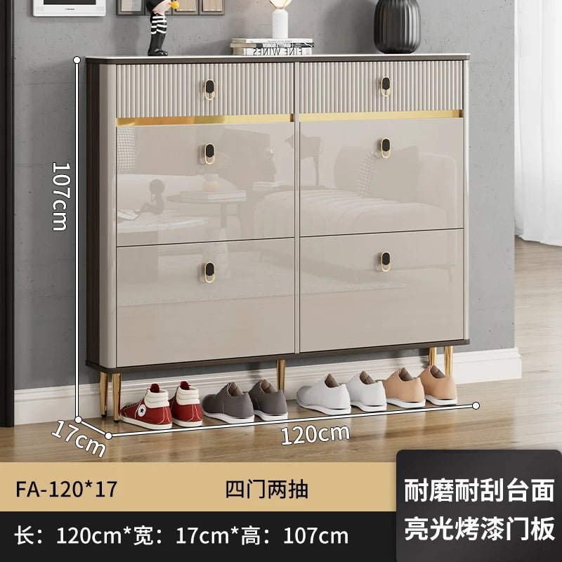 White Drawers Shelf Shoe Rack 3 Layers Narrow Save Space Shoe Cabinet Vertical Entrance Hall Meuble A Chaussures Home Furnitures - Recipeliebe.com