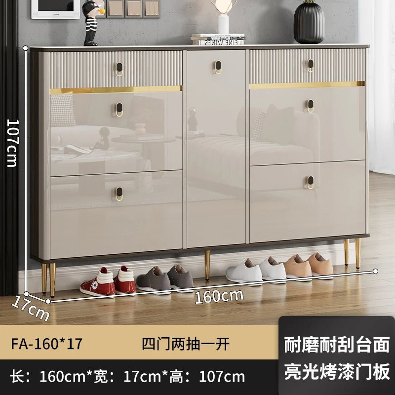 White Drawers Shelf Shoe Rack 3 Layers Narrow Save Space Shoe Cabinet Vertical Entrance Hall Meuble A Chaussures Home Furnitures - Recipeliebe.com