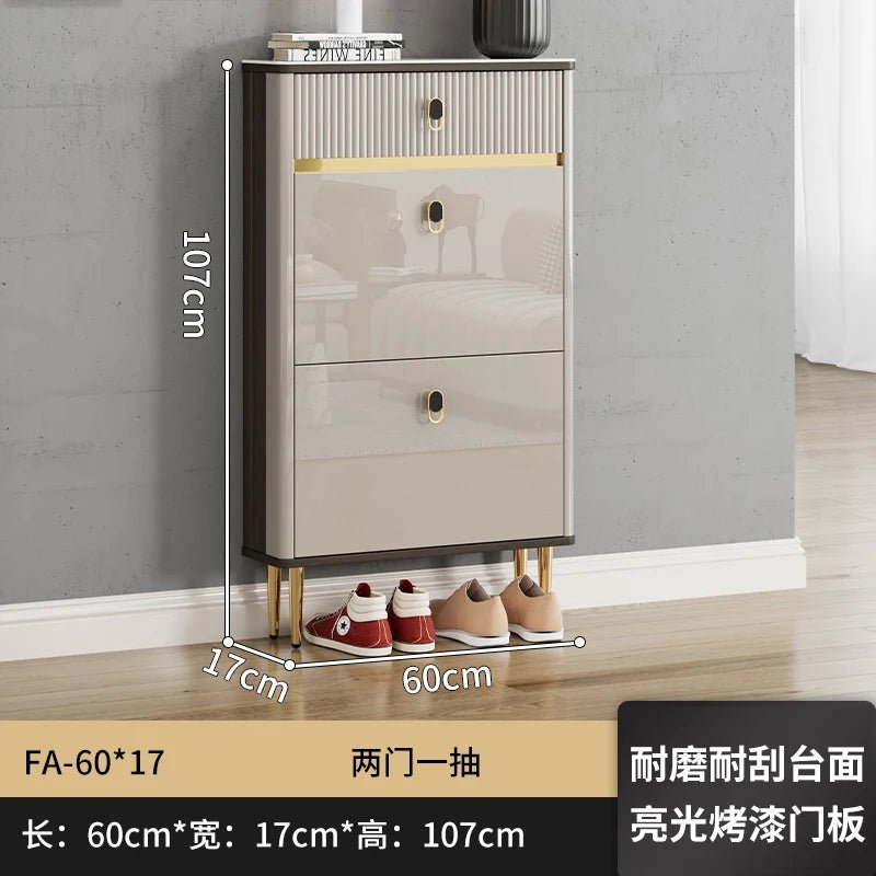 White Drawers Shelf Shoe Rack 3 Layers Narrow Save Space Shoe Cabinet Vertical Entrance Hall Meuble A Chaussures Home Furnitures - Recipeliebe.com