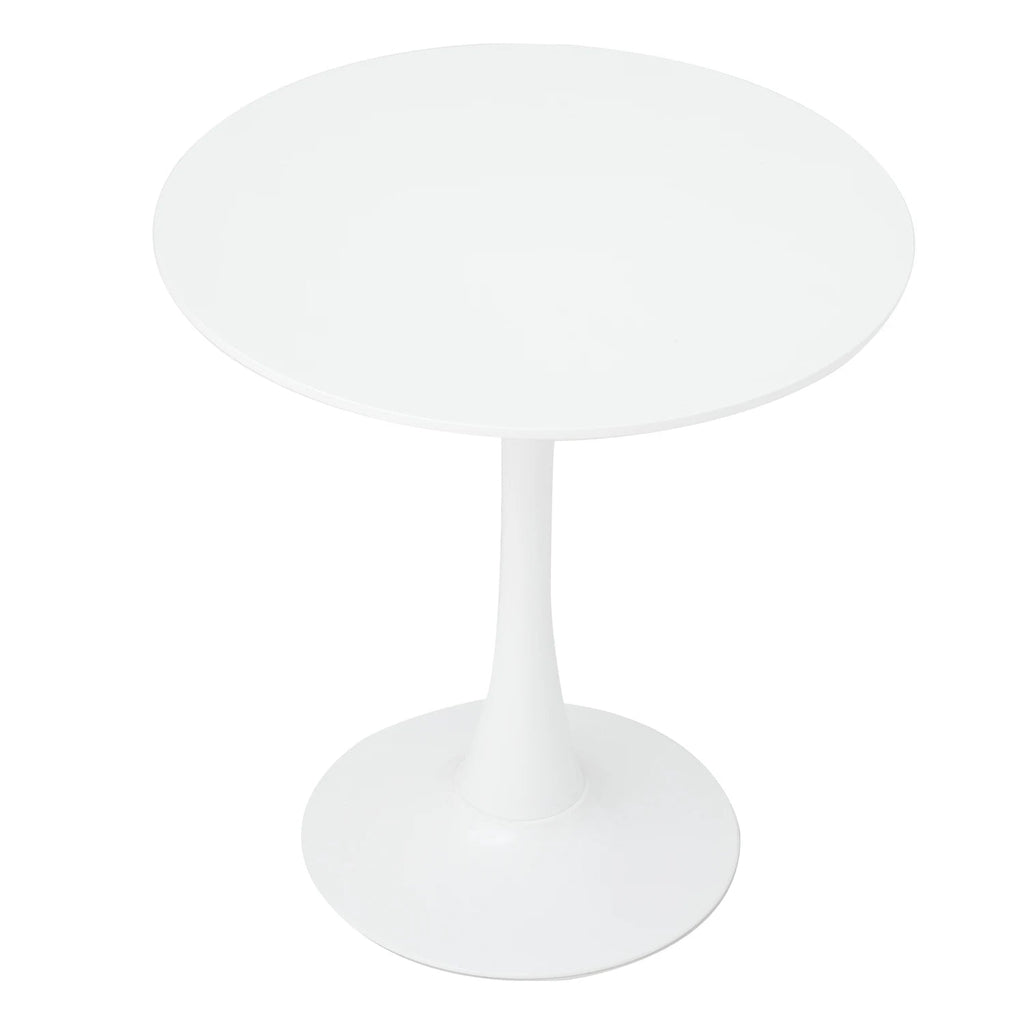 White Round Table Fixed Gina Kitchen Dining Room Living Room Nordic Modern Style Furniture Small Balcony Table 70CM - Bakesbyemily.com