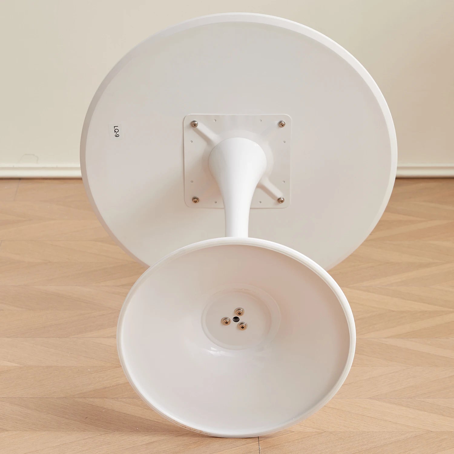 White Round Table Fixed Gina Kitchen Dining Room Living Room Nordic Modern Style Furniture Small Balcony Table 70CM - Bakesbyemily.com