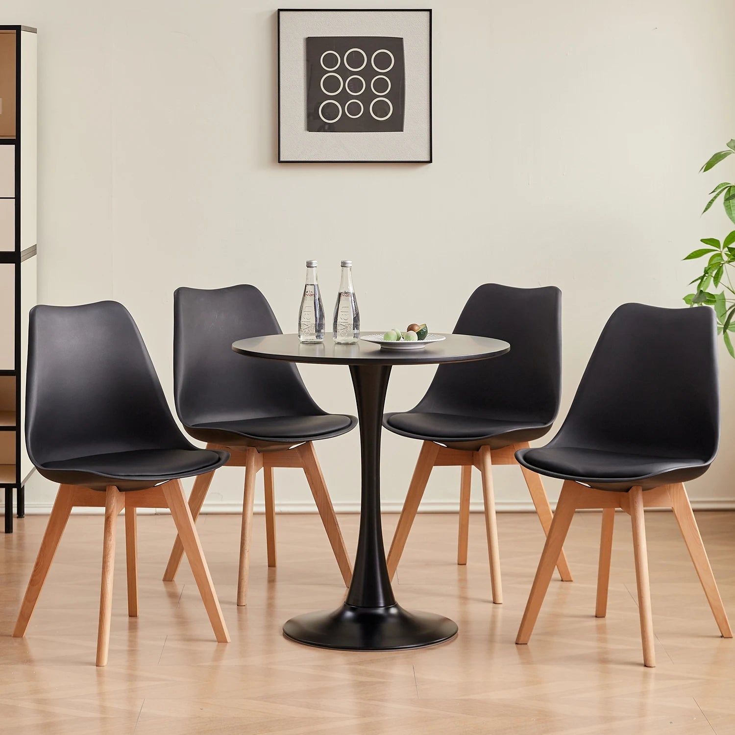 White Round Table Fixed Gina Kitchen Dining Room Living Room Nordic Modern Style Furniture Small Balcony Table 70CM - Bakesbyemily.com