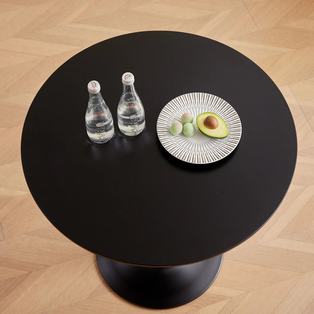 White Round Table Fixed Gina Kitchen Dining Room Living Room Nordic Modern Style Furniture Small Balcony Table 70CM - Bakesbyemily.com