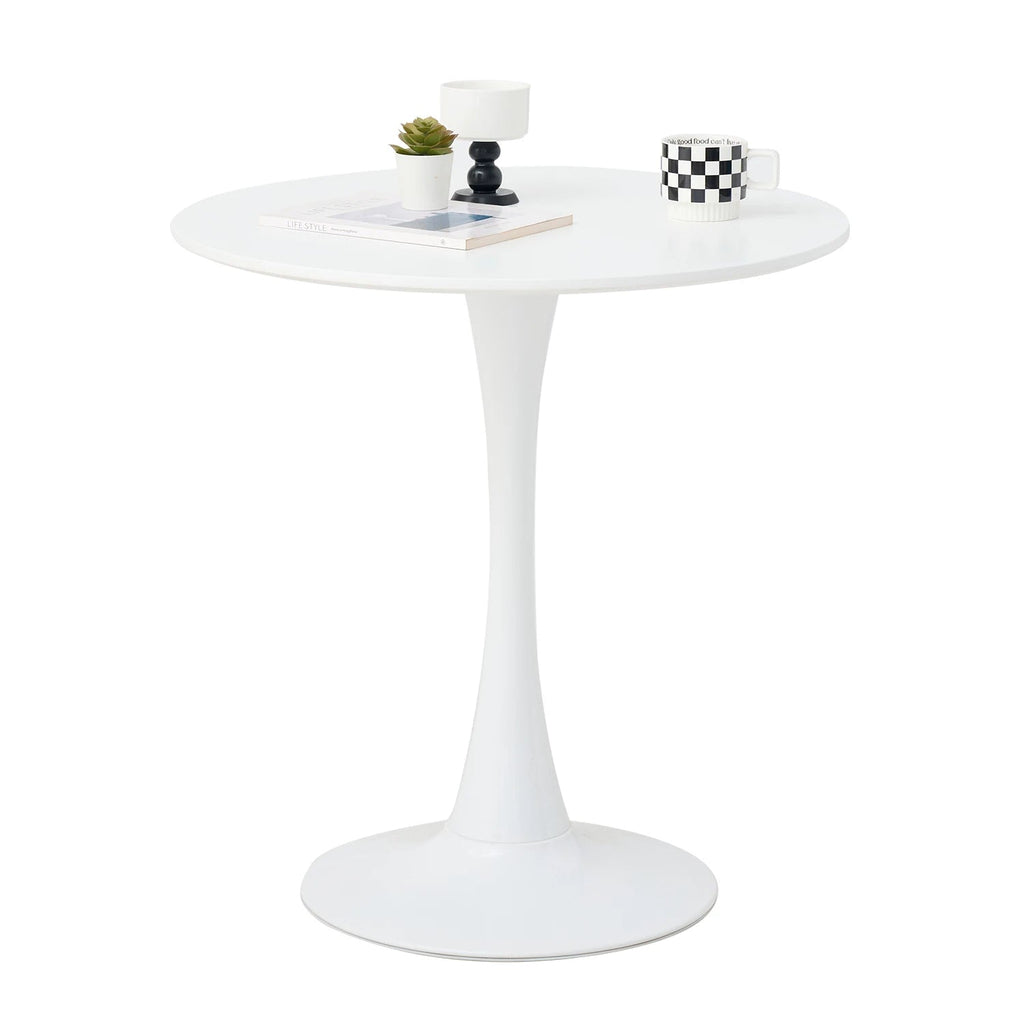White Round Table Fixed Gina Kitchen Dining Room Living Room Nordic Modern Style Furniture Small Balcony Table 70CM - Bakesbyemily.com